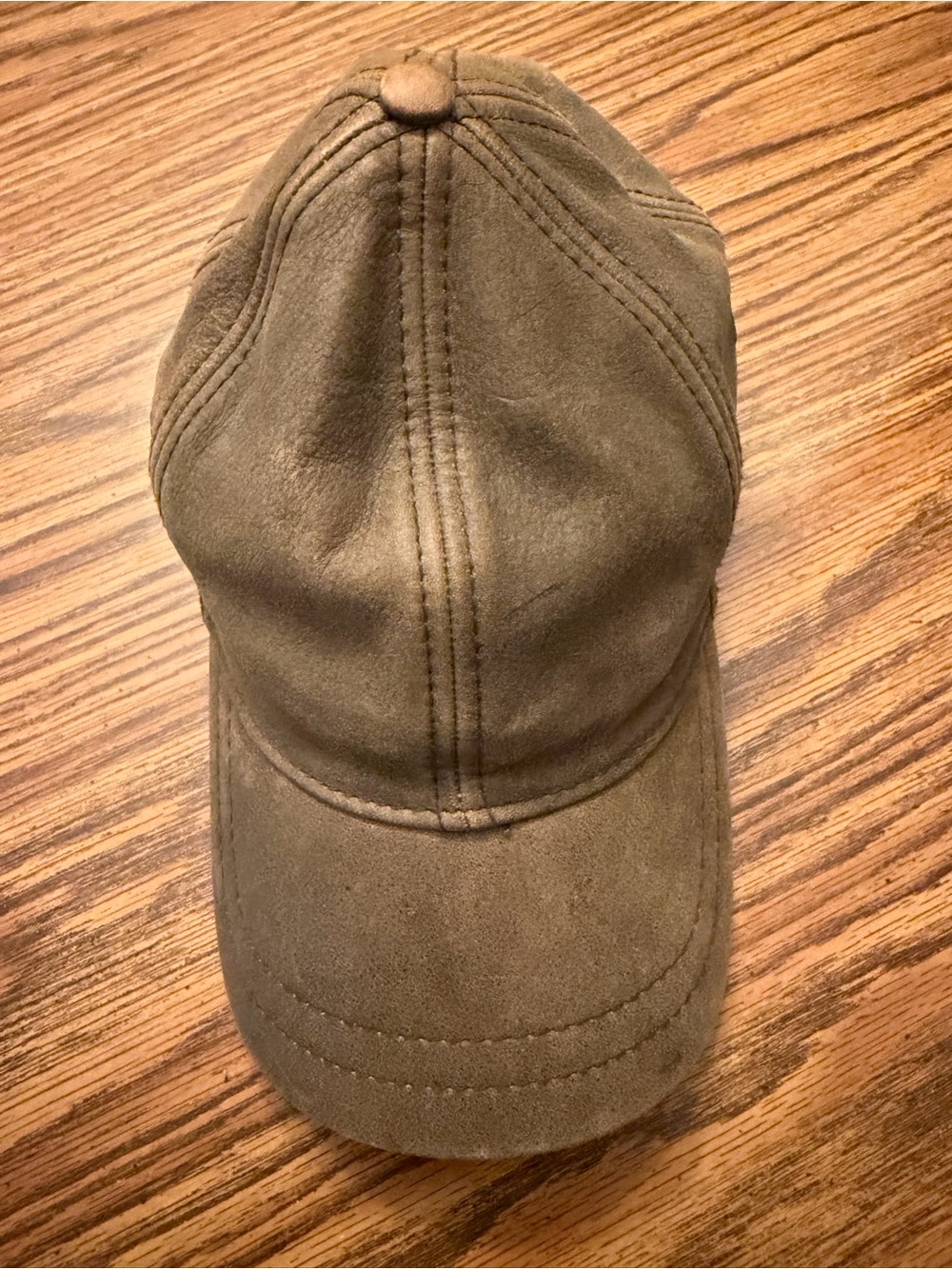 Scala Classico Brown 100% Leather Baseball Cap Hat Adjustable One Size Vintage